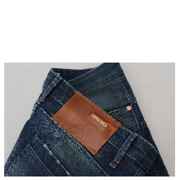 Blue Cotton Slim Fit Women Casual Denim Jeans
