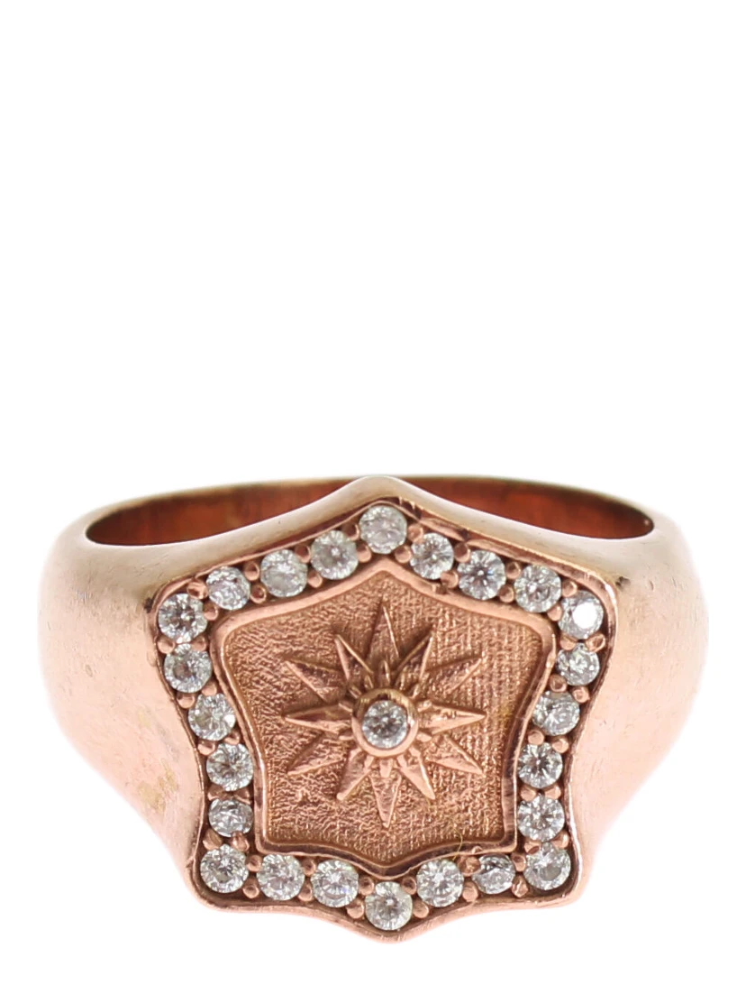 Pink Gold 925 Silver Authentic Clear Ring