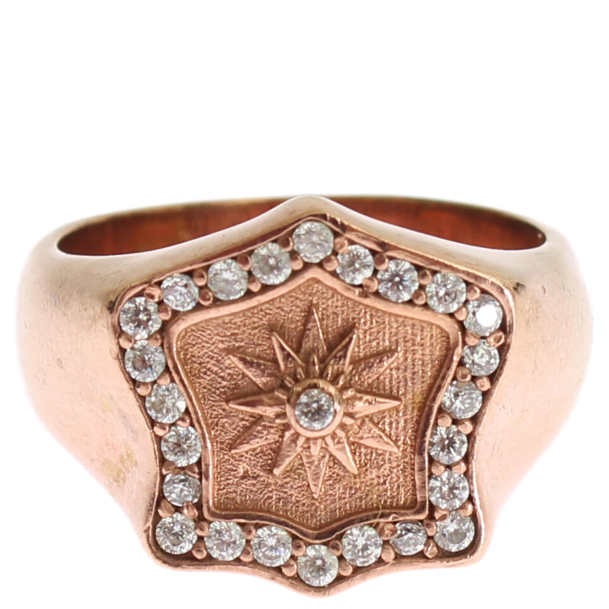 Pink Gold 925 Silver Authentic Clear Ring
