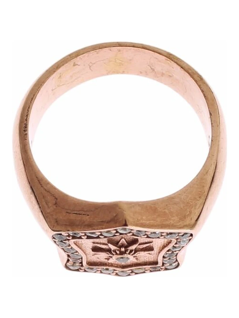Pink Gold 925 Silver Authentic Clear Ring