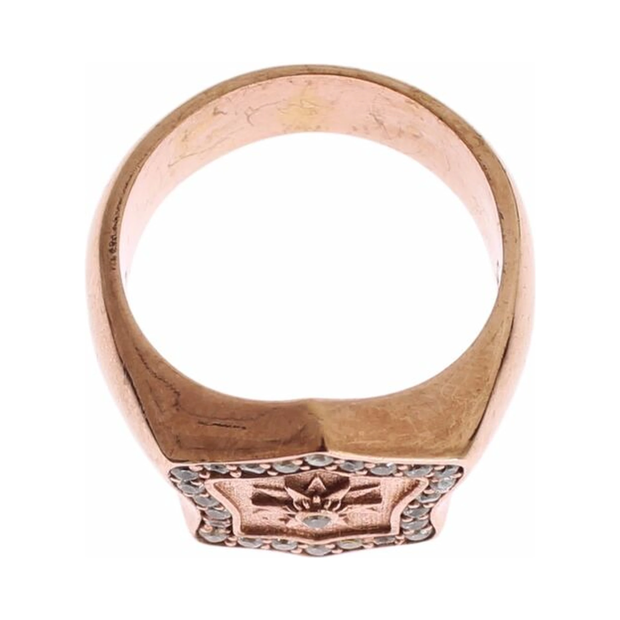 Pink Gold 925 Silver Authentic Clear Ring