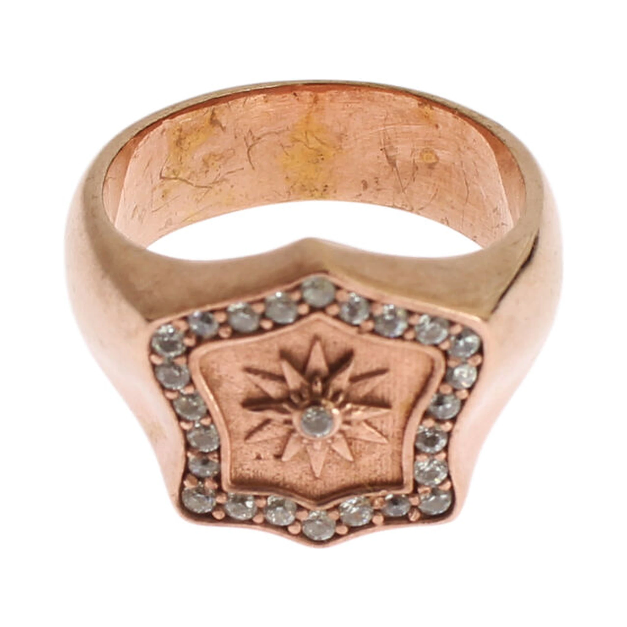 Pink Gold 925 Silver Authentic Clear Ring