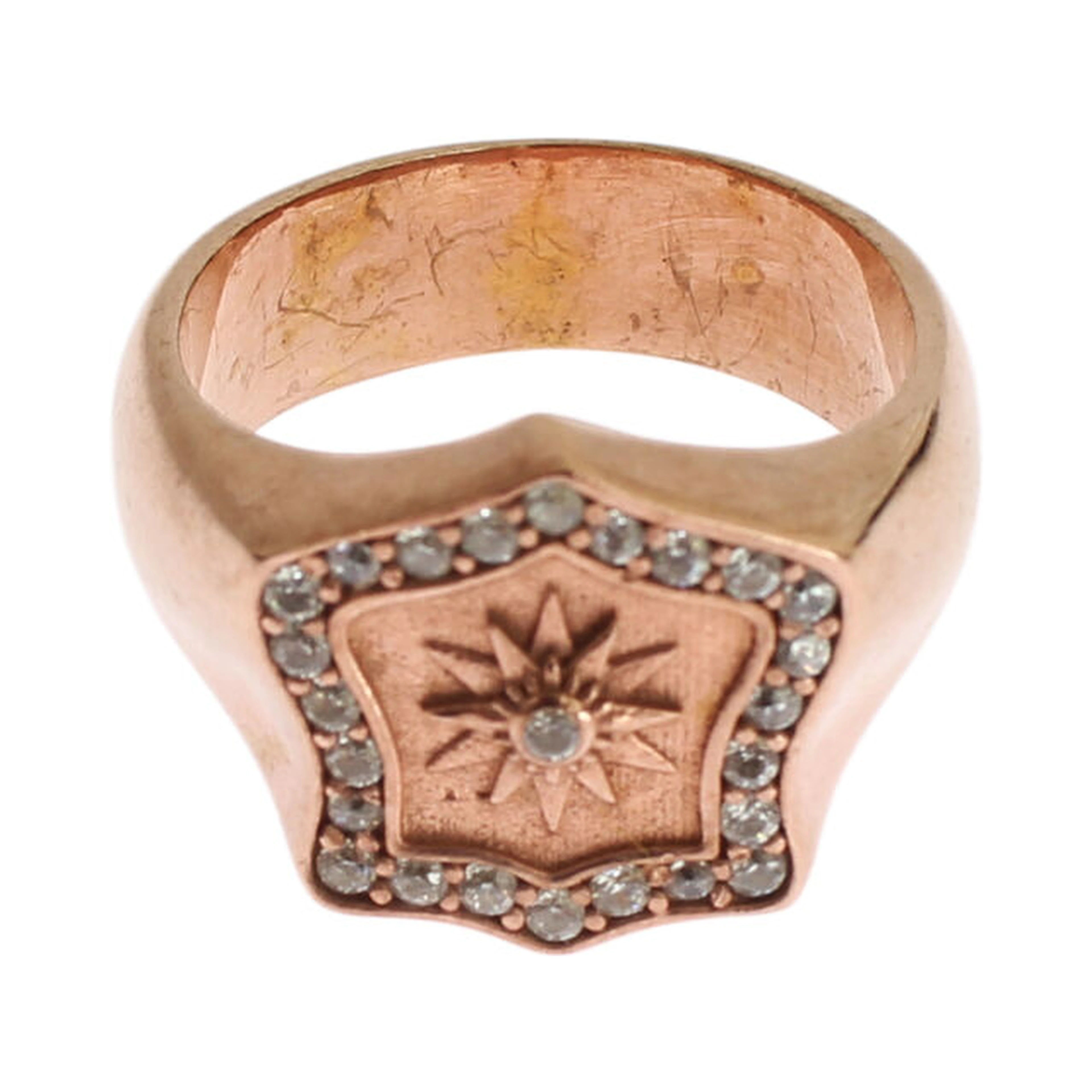 Pink Gold 925 Silver Authentic Clear Ring