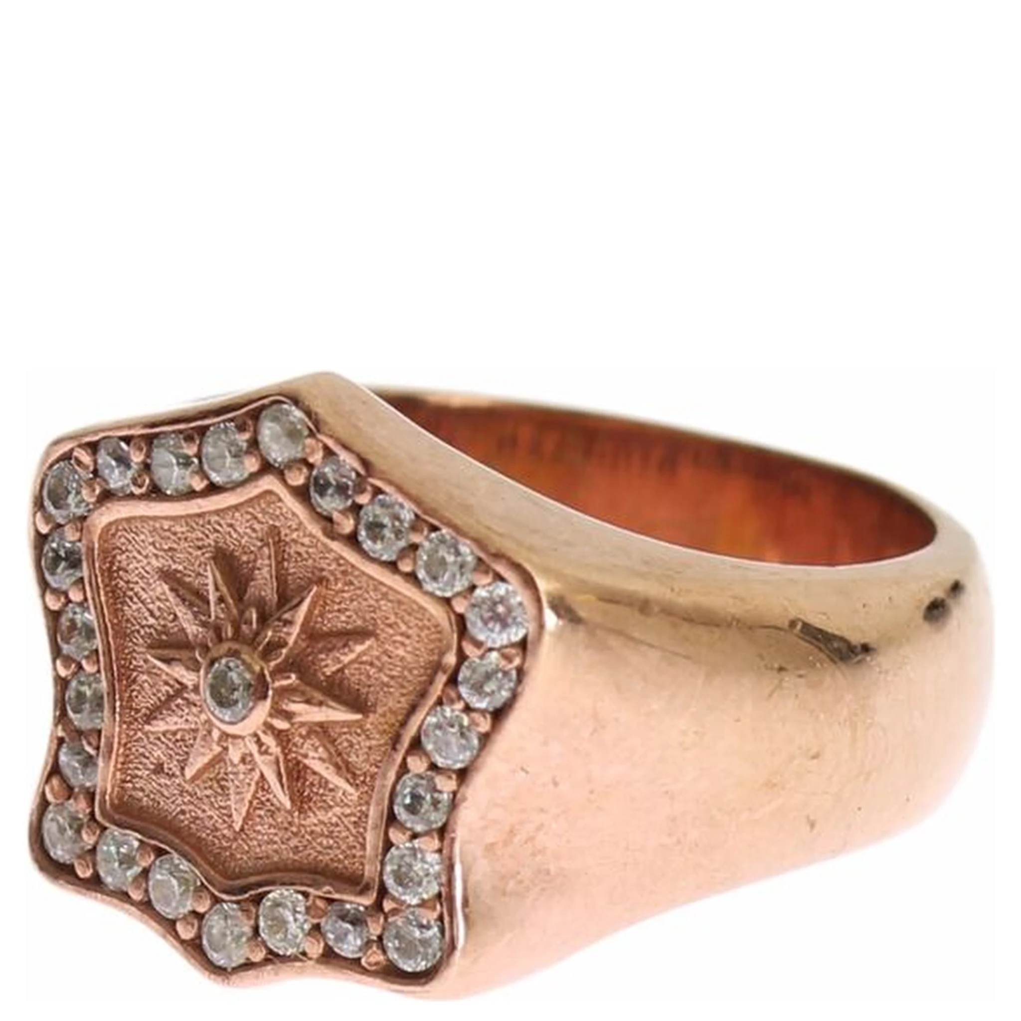 Pink Gold 925 Silver Authentic Clear Ring