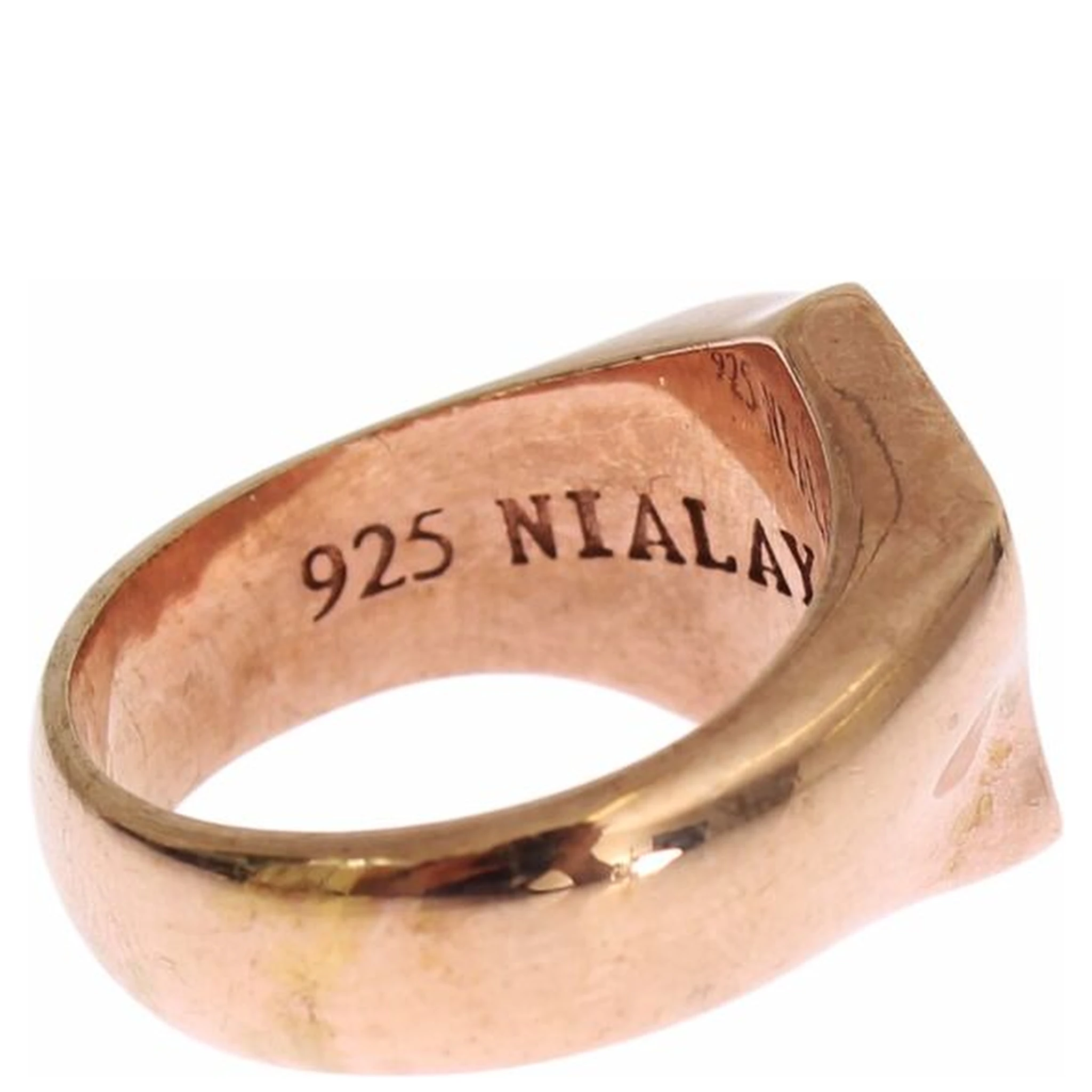 Pink Gold 925 Silver Authentic Clear Ring