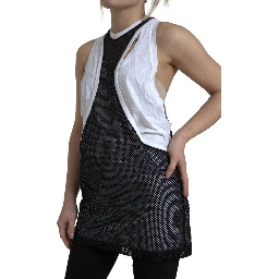 Black White Crewneck Sleeveless Tank Top