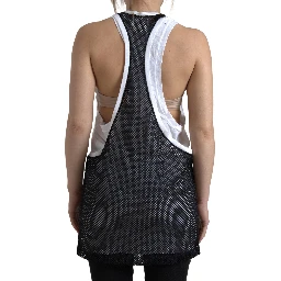 Black White Crewneck Sleeveless Tank Top