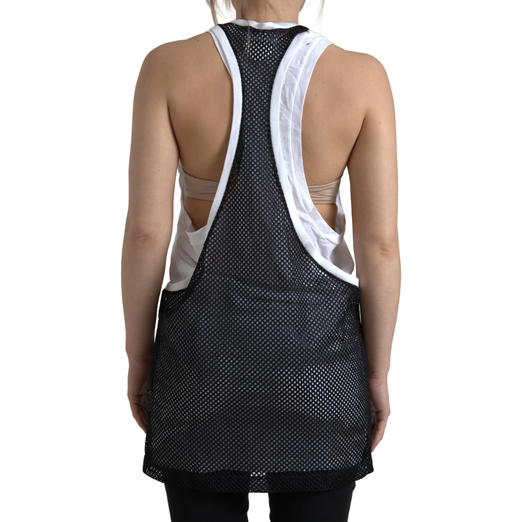Black White Crewneck Sleeveless Tank Top