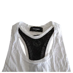 Black White Crewneck Sleeveless Tank Top