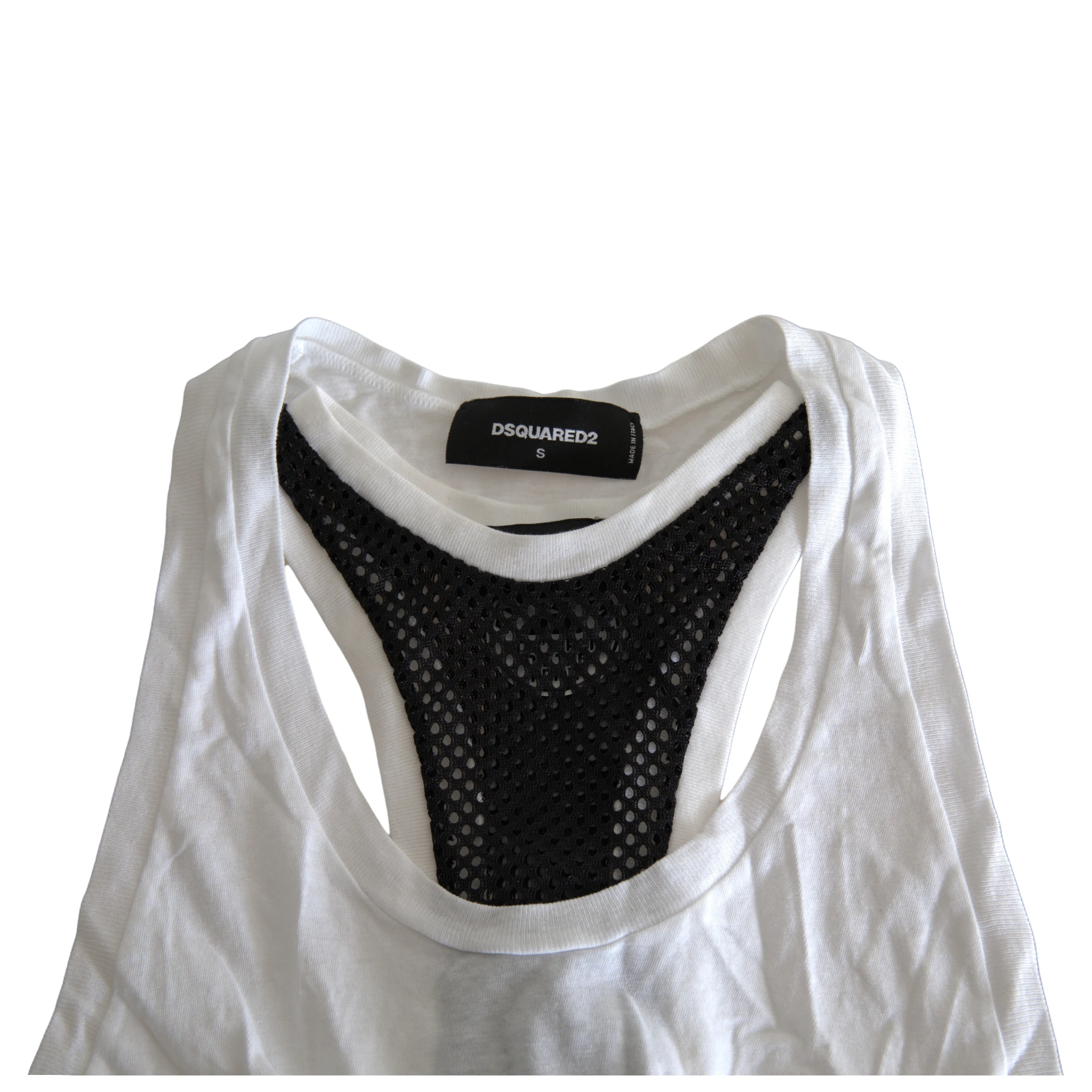 Black White Crewneck Sleeveless Tank Top