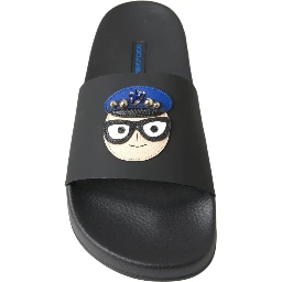 Black Slides Sandals Beach Saint Barth Shoes