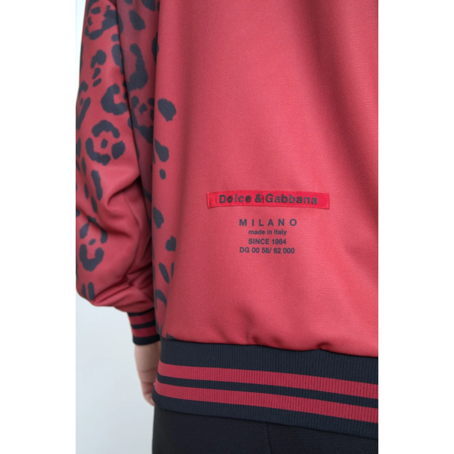 Red Leopard Polyester Bomber Full Zip Jacket
