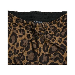 Brown Leopard Jacquard Jogger Pants