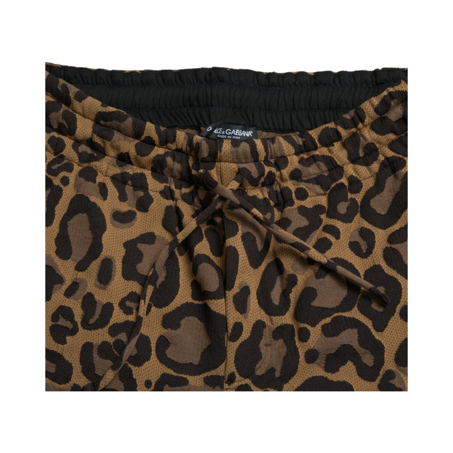 Brown Leopard Jacquard Jogger Pants