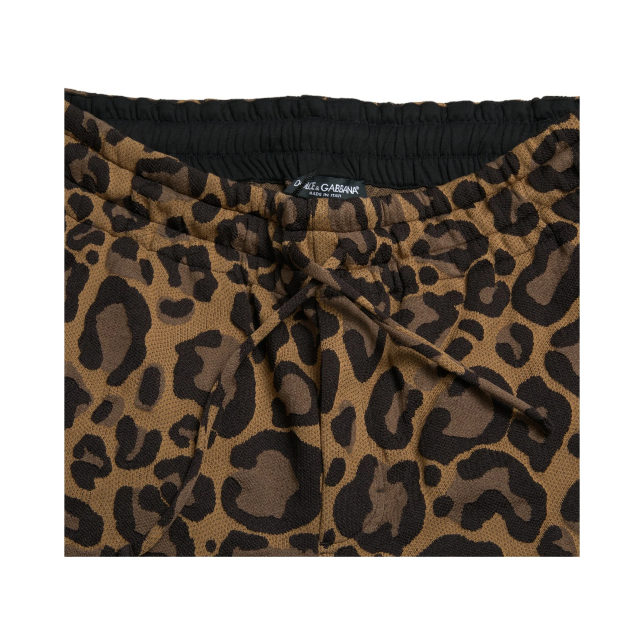 Brown Leopard Jacquard Jogger Pants