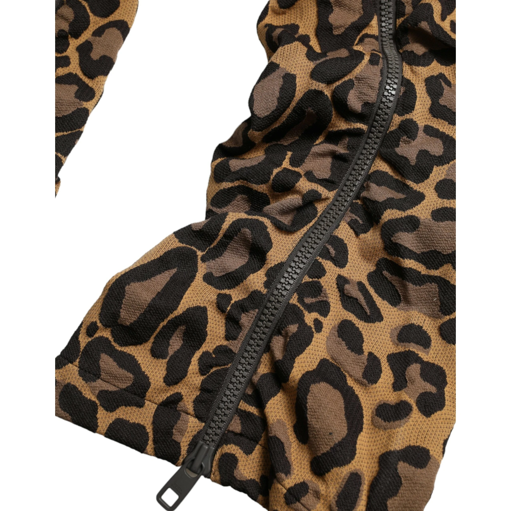 Brown Leopard Jacquard Jogger Pants