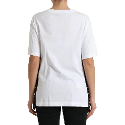 White Slogan Print Lacing Detailed T-shirt