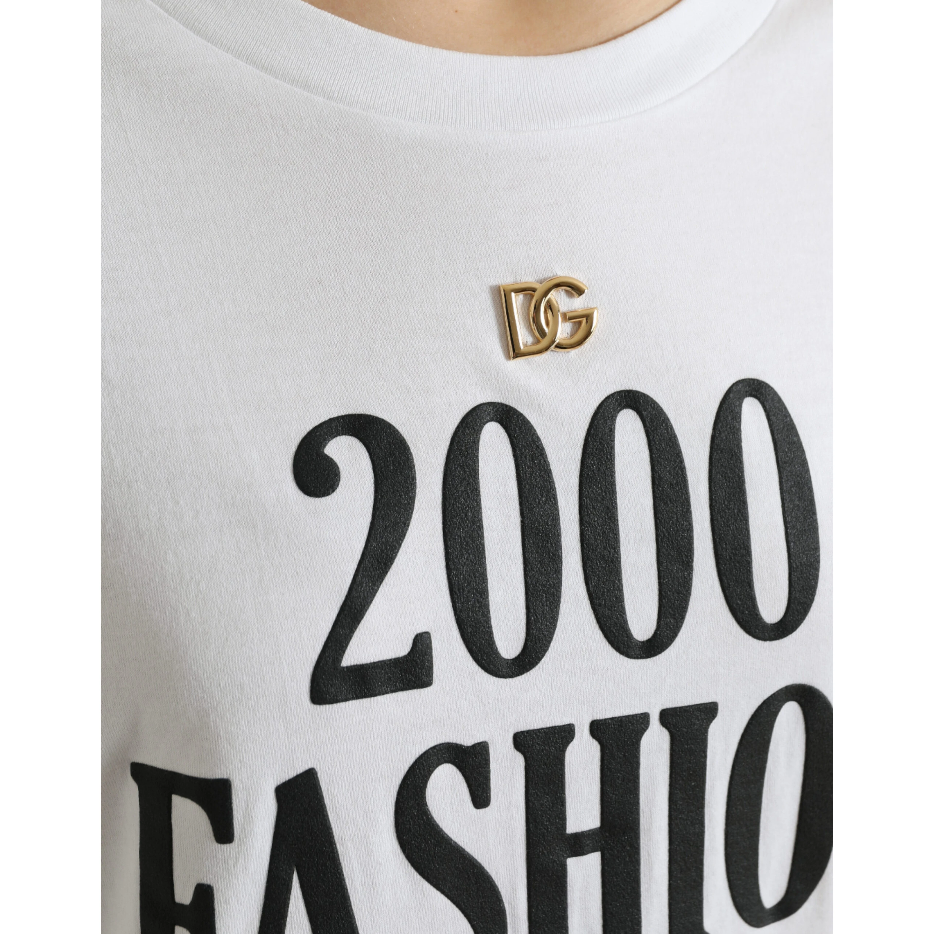 White Slogan Print Lacing Detailed T-shirt