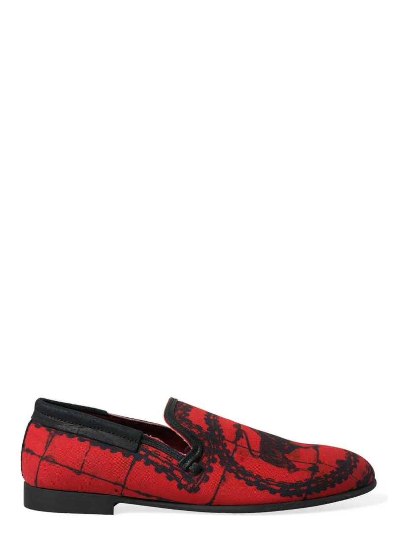 Red Black Torero Loafers Slippers Men Shoes