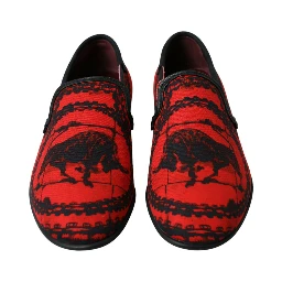 Red Black Torero Loafers Slippers Men Shoes