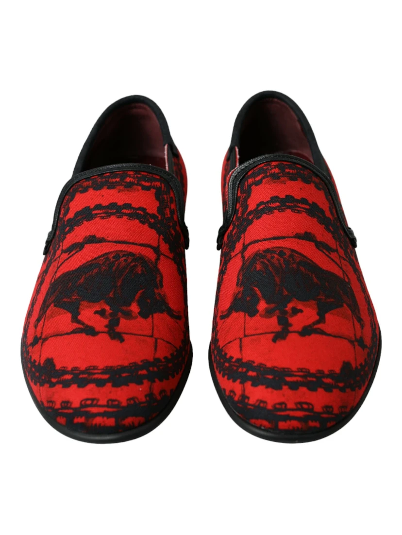Red Black Torero Loafers Slippers Men Shoes