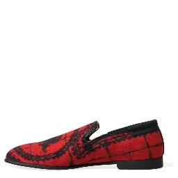 Red Black Torero Loafers Slippers Men Shoes