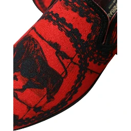 Red Black Torero Loafers Slippers Men Shoes