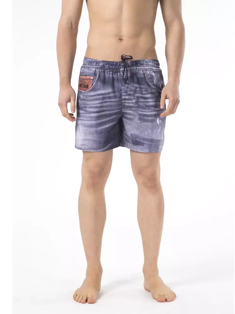 Blue Polyester Swimwear