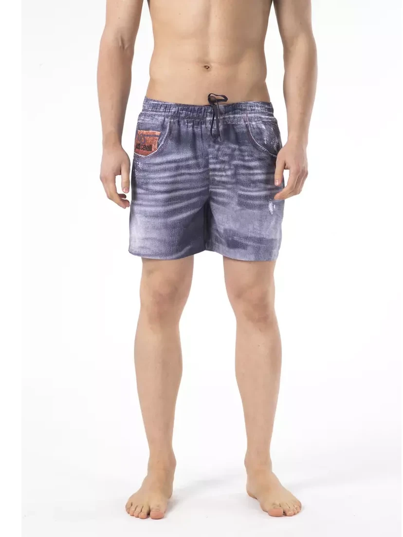 Blue Polyester Swimwear