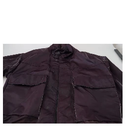 Purple Nylon Collared Biker Coat Jacket