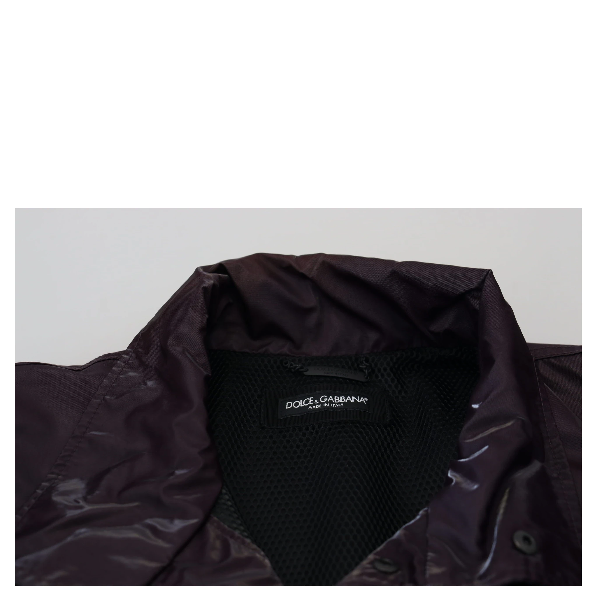 Purple Nylon Collared Biker Coat Jacket