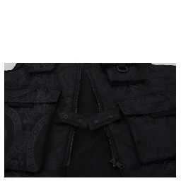Black Nylon Full Zip Sleeveless Jacket
