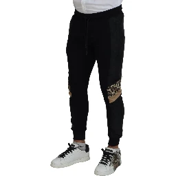 Black Polyester Skinny Jogger Men Pants