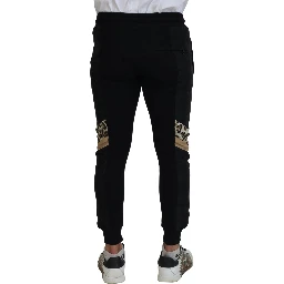 Black Polyester Skinny Jogger Men Pants