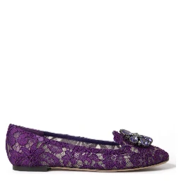 Purple Vally Taormina Lace Crystals Flats Shoes