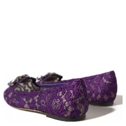 Purple Vally Taormina Lace Crystals Flats Shoes