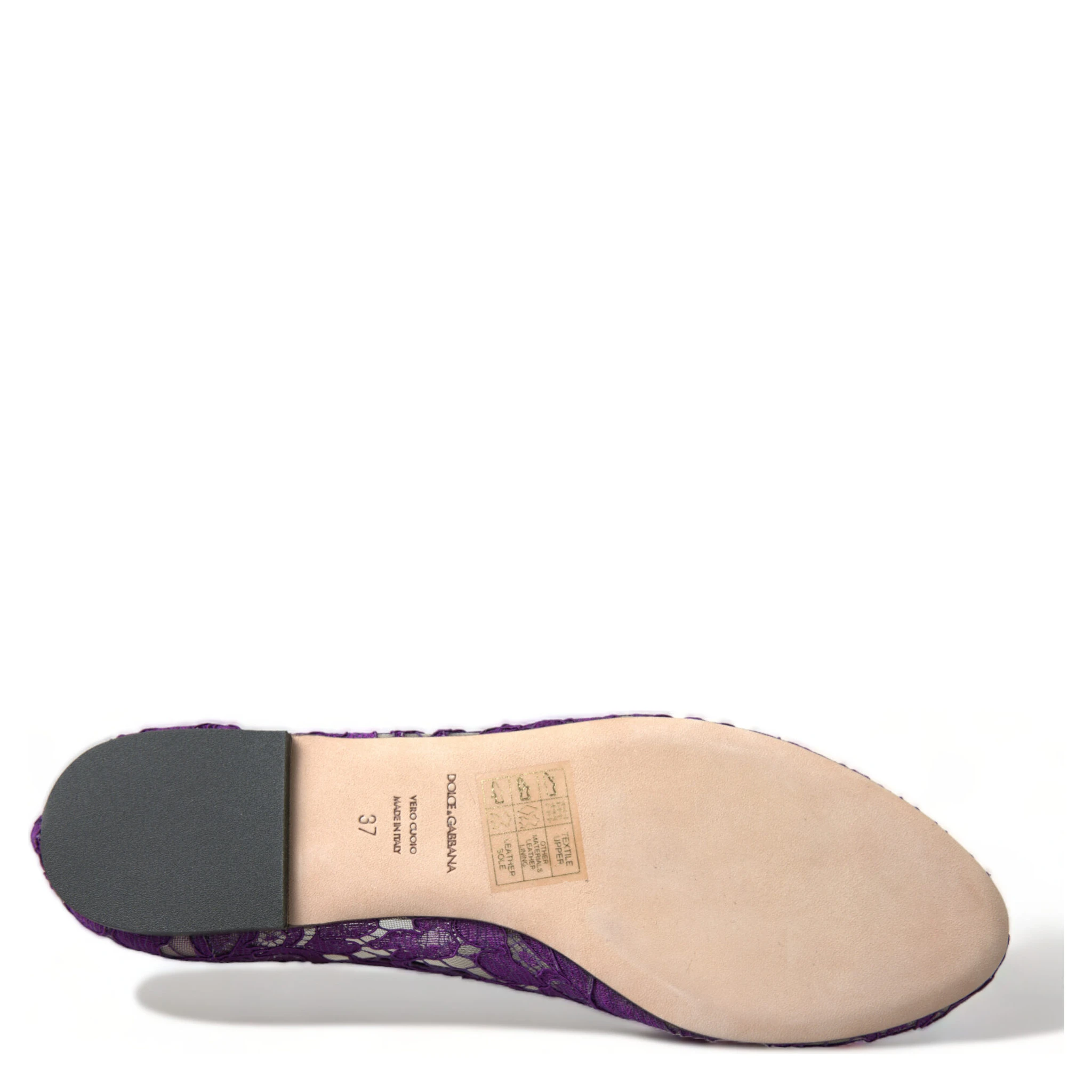 Purple Vally Taormina Lace Crystals Flats Shoes