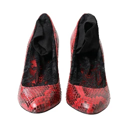Red Ayers Leather Lace Socks Pumps Shoes