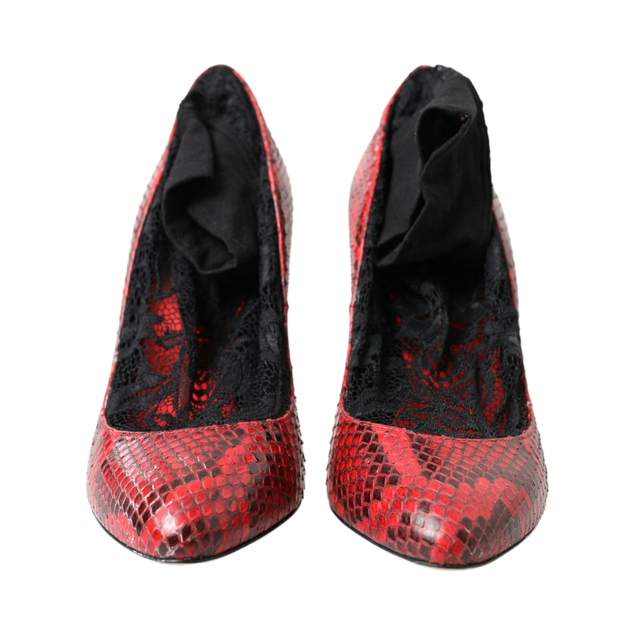 Red Ayers Leather Lace Socks Pumps Shoes