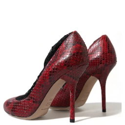 Red Ayers Leather Lace Socks Pumps Shoes