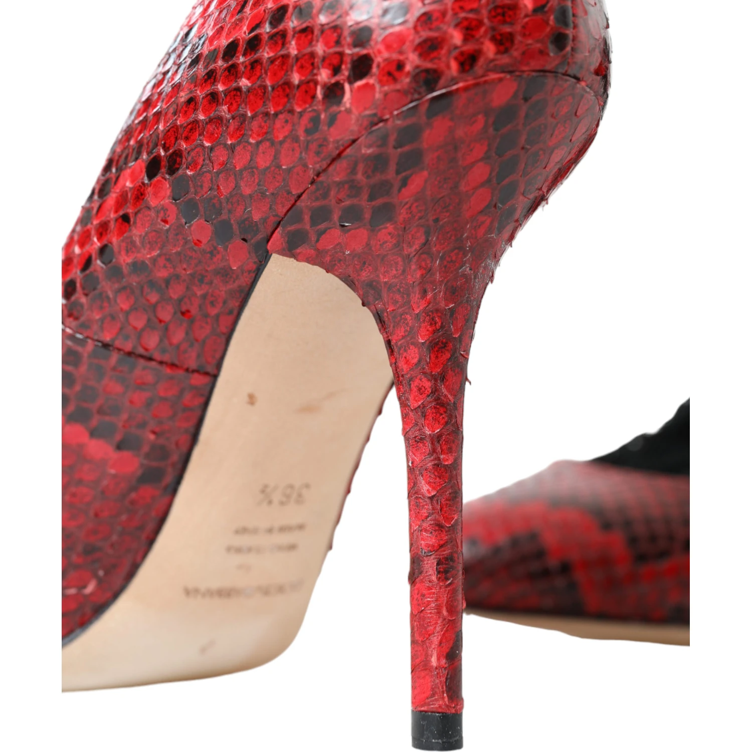 Red Ayers Leather Lace Socks Pumps Shoes