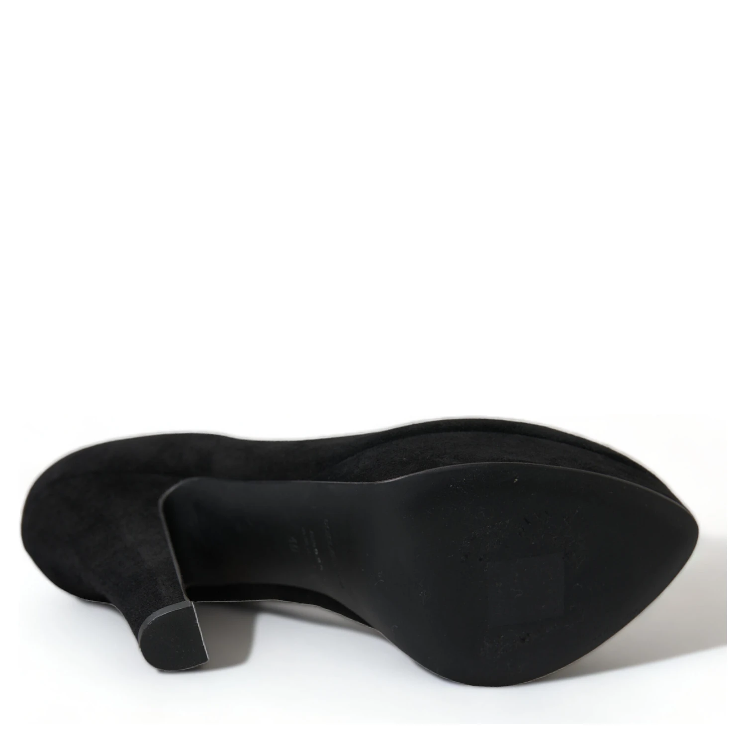 Black Suede Leather Platform Heel Pumps Shoes