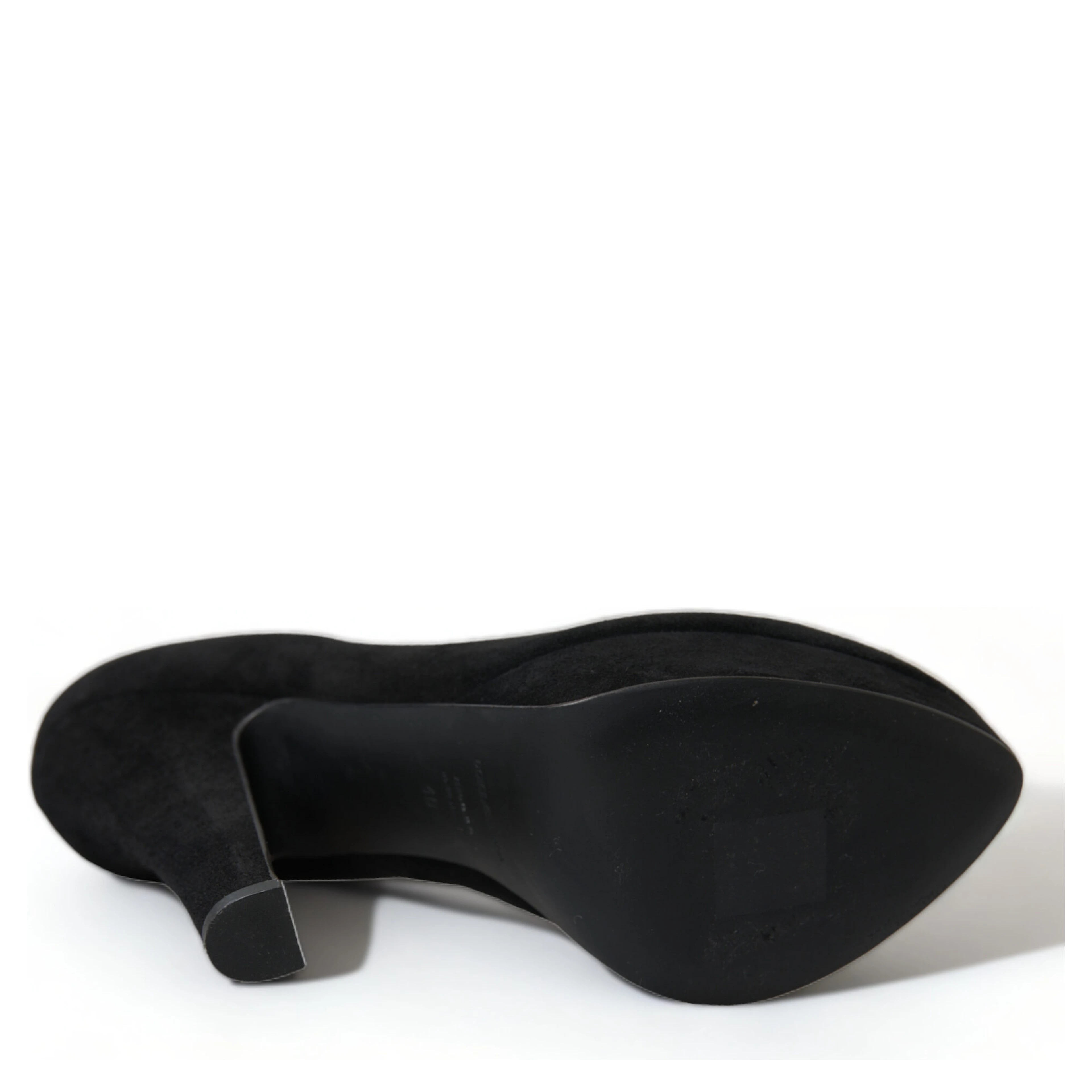 Black Suede Leather Platform Heel Pumps Shoes