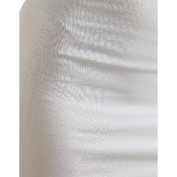 White Viscose High Waist Pencil Cut Mini Skirt