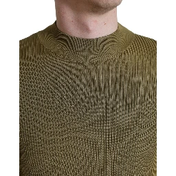 Army Green Viscose Crewneck Pullover Sweater