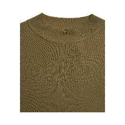 Army Green Viscose Crewneck Pullover Sweater