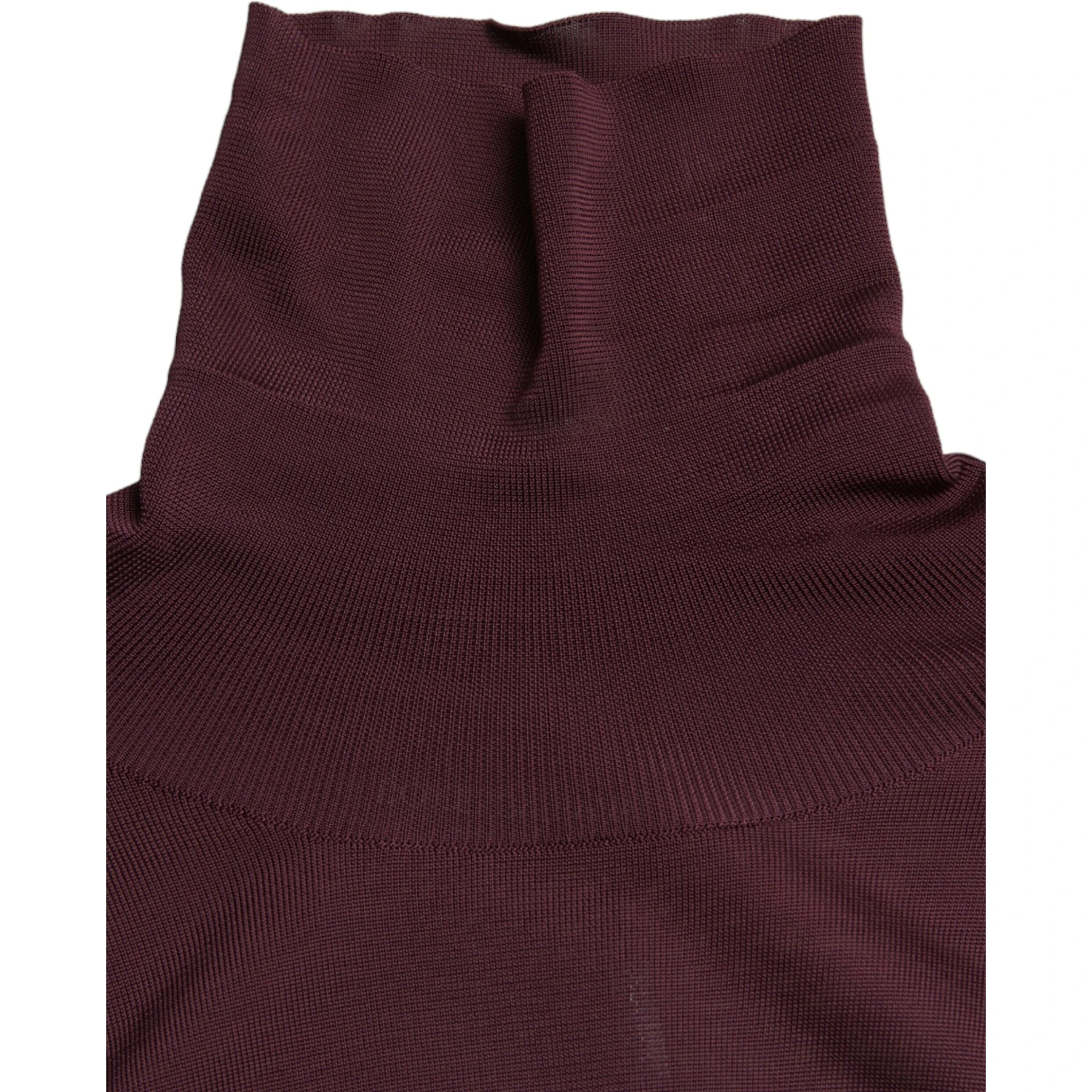 Maroon Viscose Turtleneck Pullover Sweater
