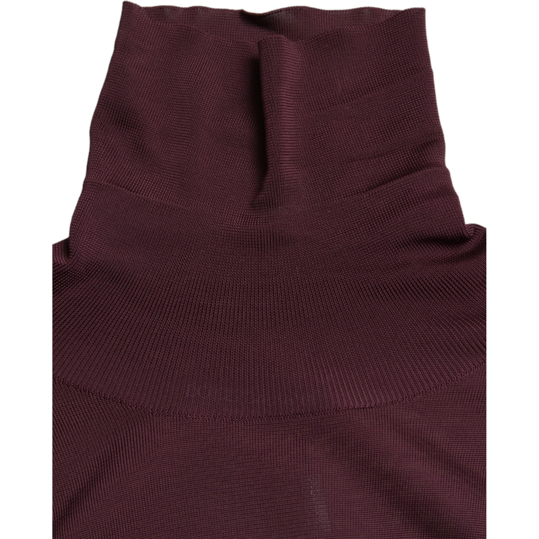 Maroon Viscose Turtleneck Pullover Sweater