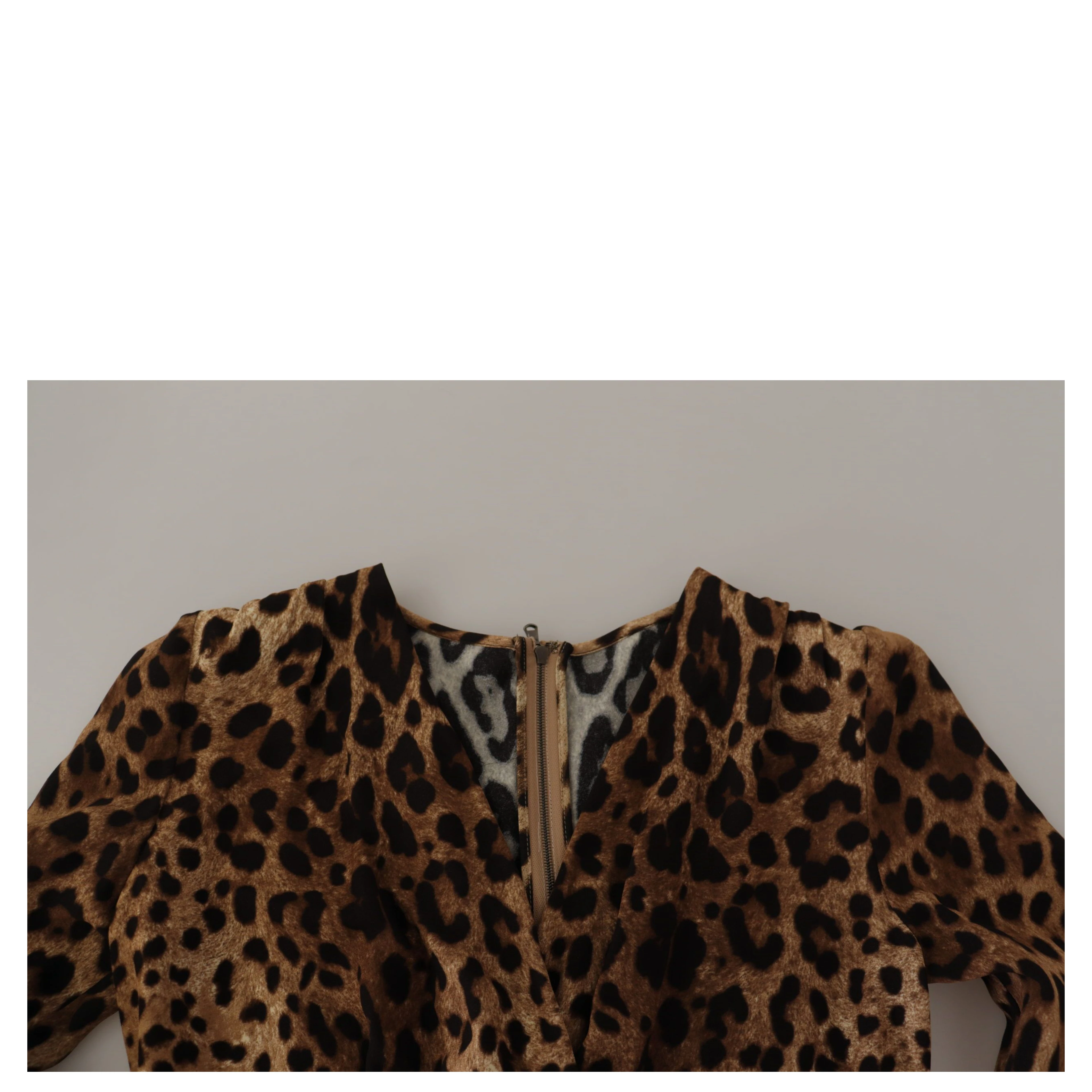 Brown Leopard Wrap A-line Maxi Viscose Dress