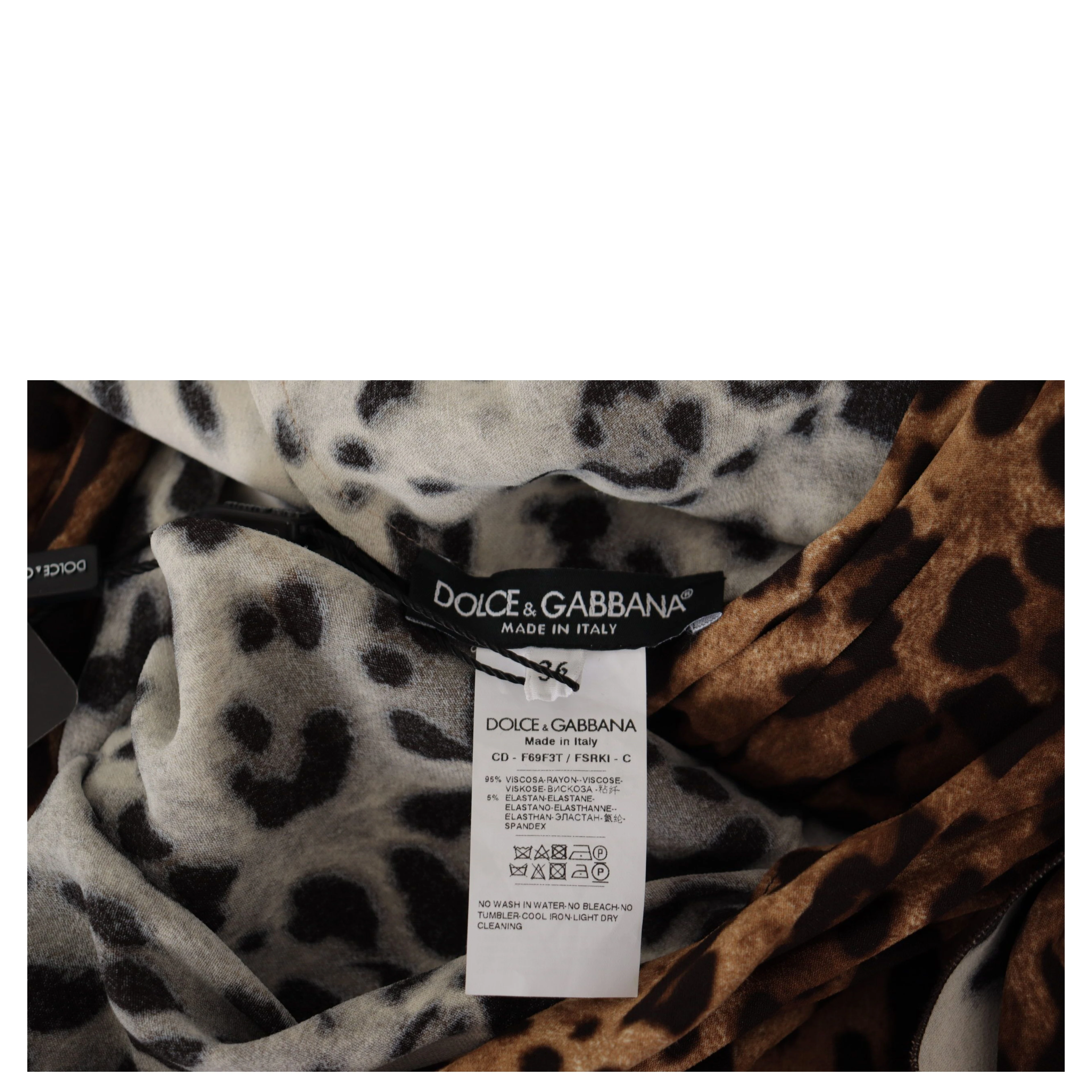 Brown Leopard Wrap A-line Maxi Viscose Dress